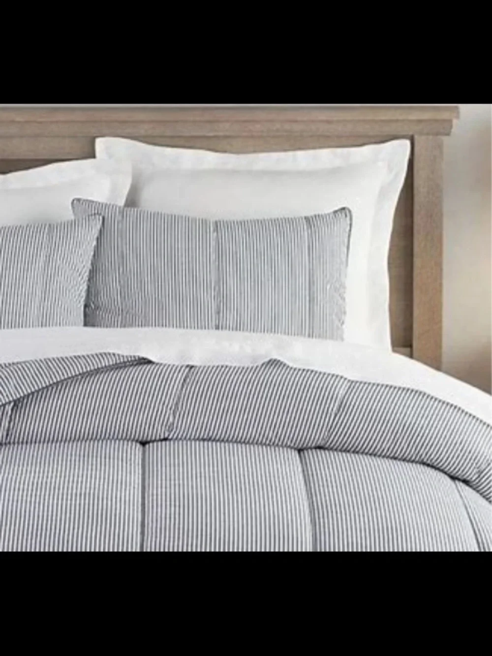 2 NWT Pottery Barn Wheaton Stripe Quilted Percale Comforter King Shams
